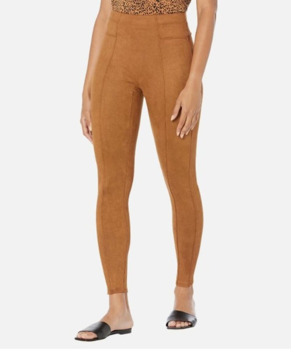 Spanx Faux Suede Leggings Brawn Date Night Party L Concert